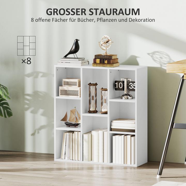 Produktbild Homcom Bücherregal Spanplatte Weiss (24 x 74.30 x 80 cm)