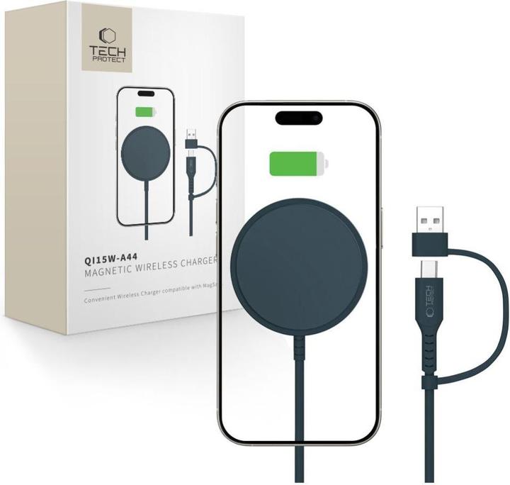 Produktbild Tech-Protect QI15W-A44 Magnetic Wireless Charger with MagSafe - Blue
