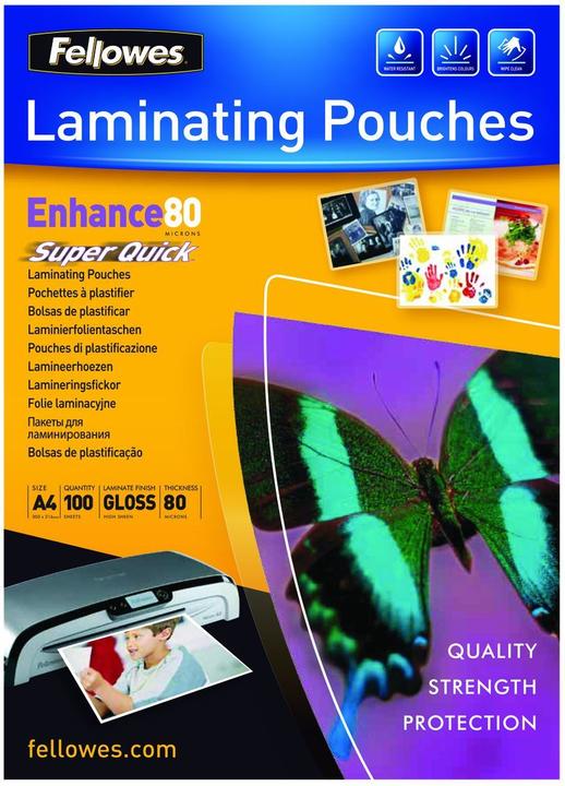 Produktbild Fellowes SuperQuick Enhance 80 (A4, 100 Stück, 80 µm)