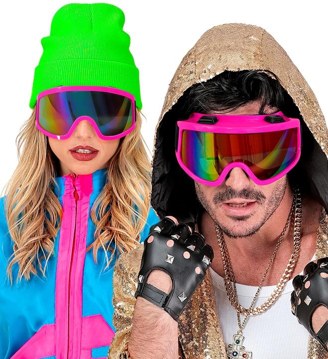 Image du produit Widmann Lunettes de ski rose fluo années 80