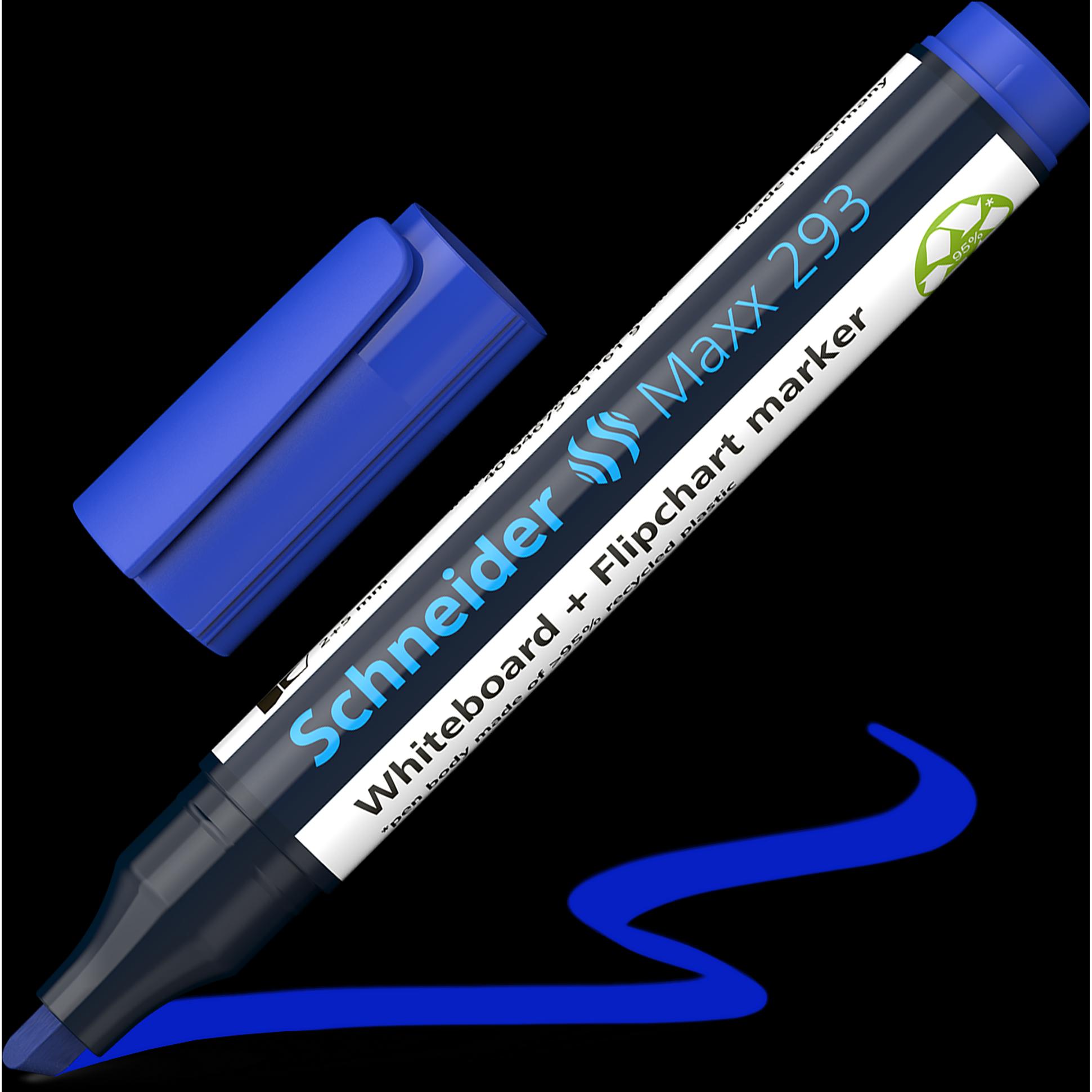Thumbnail - Schneider, Marker, Whiteboard-/Flipchartmarker Maxx 293 2-5mm blau Keilspitze (Blau, 5 mm, 1 x)