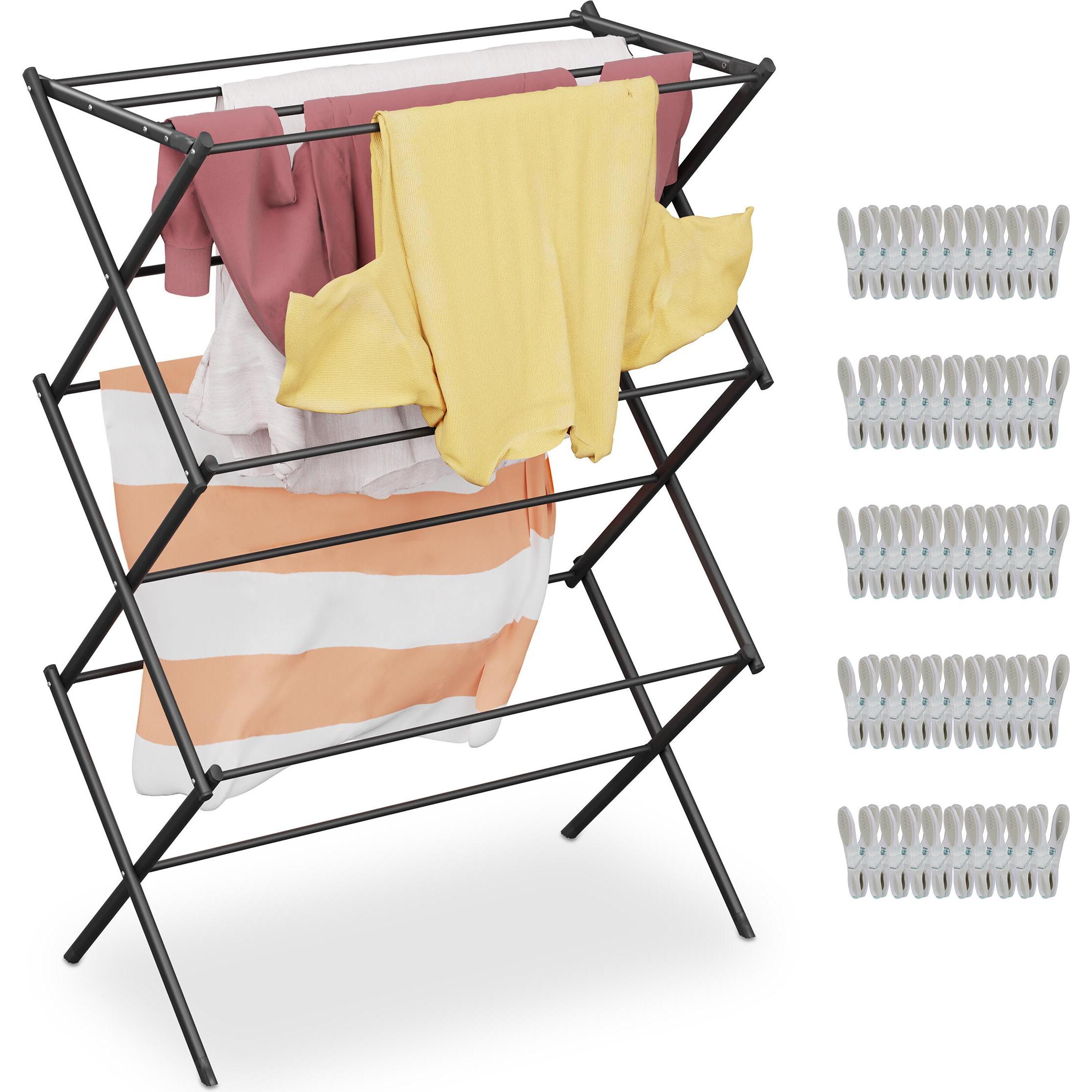 Relaxdays Wäscheständer, Wäscheständer, Schwarz