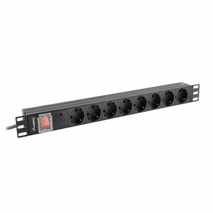 Lanberg PDU 19inch 1U 16A 8x Shuko 2m