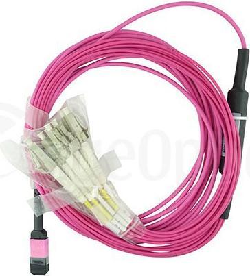 Actual product image BlueOptics PremierFlex K2Q46A compatible MPO-4xLC OM4 patch cable 5 metres (5 m)