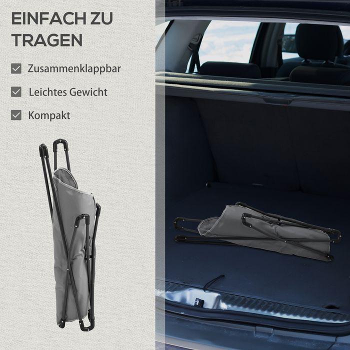 Actual product image Swisshandel24 Camping chair portable foldable, max. load 120 kg grey+ white 88 x 74 x 84 cm