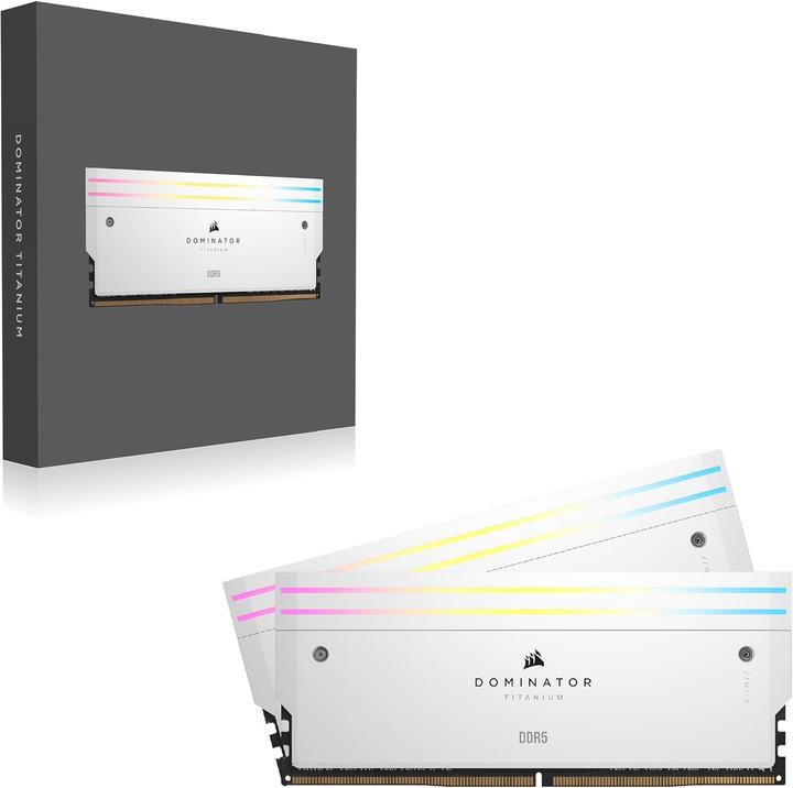 Image du produit Corsair RAM D5 6000 64GB C30 Dom Titanium K2 W (2 x 32GB, 6000 MHz, RAM DDR5, DIMM)