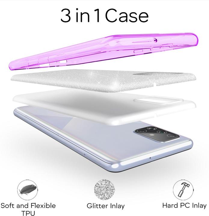 Actual product image Nalia Glitter cover (Samsung Galaxy A51)
