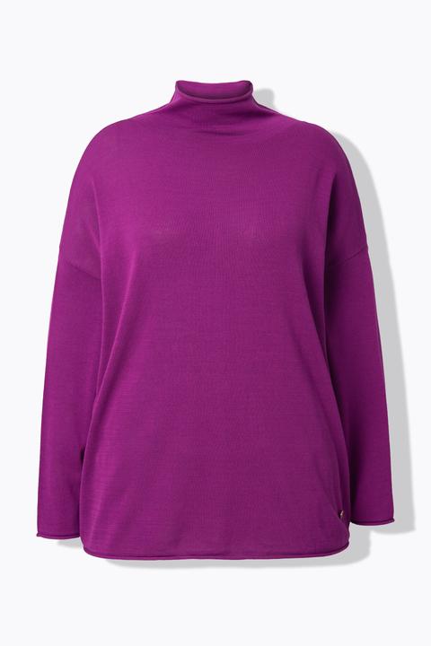 Produktbild Ulla Popken Pullover, Rollkanten, Boxy, Stehkragen, Langarm (50, 52)