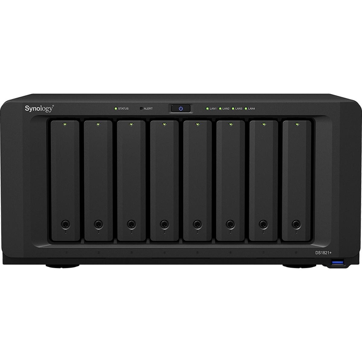Synology DS1821+ RED 64TB (8x 8TB) (DS1821+), NAS, Schwarz