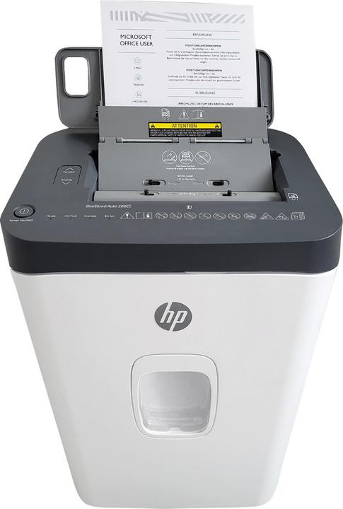Actual product image HP Pro Shredder Auto 200CC document shredder with particle cut P-4, 4 x 20 mm, up to 200 sheets, black (Particle cut)