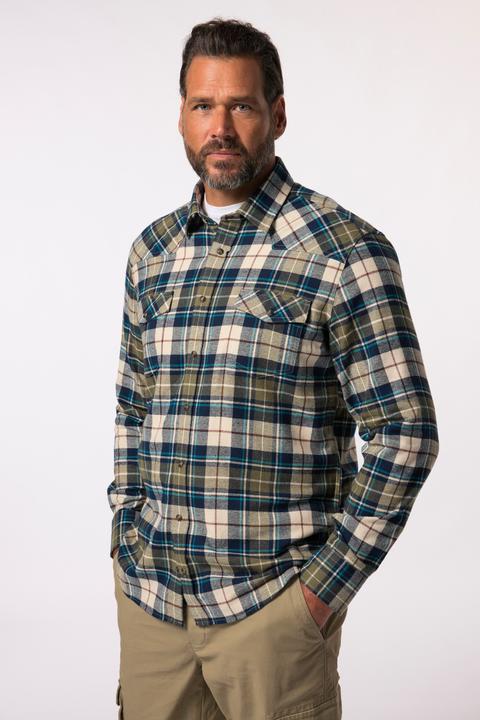 Produktbild JP1880 JP 1880 Karo-Flanellhemd, Langarm, Kentkragen, Modern Fit (6XL)