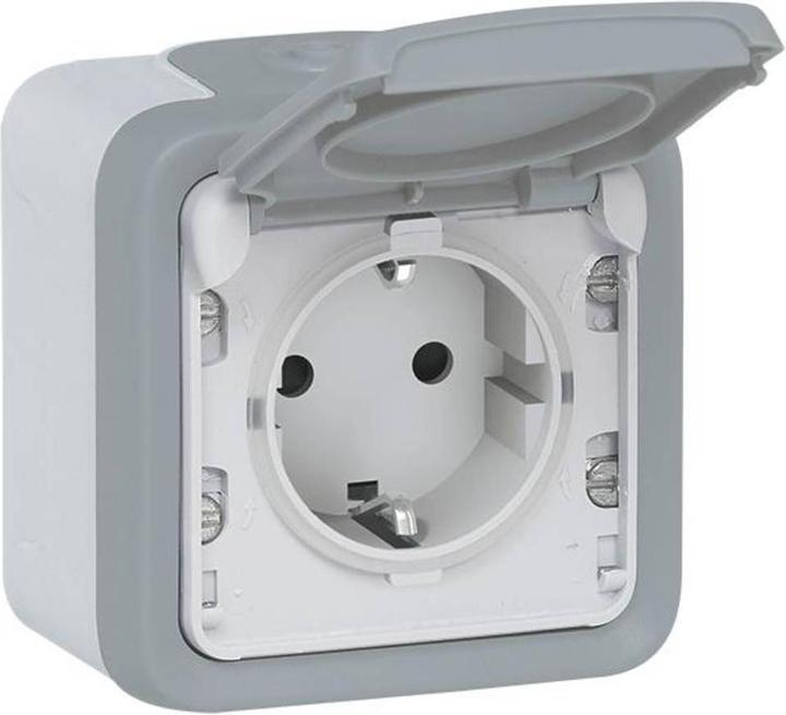 Legrand Plexo APWG Schuko stopcontact 69730 IP44 grijs 1-voudig