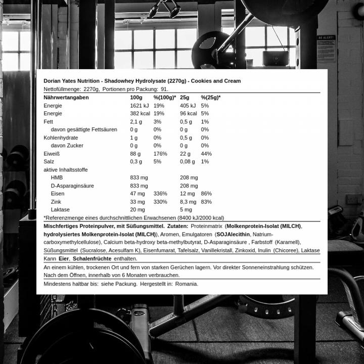 Actual product image DY Nutrition Shadowhey Hydrolysate (Cookies and Cream, 1 x, 2270 g)