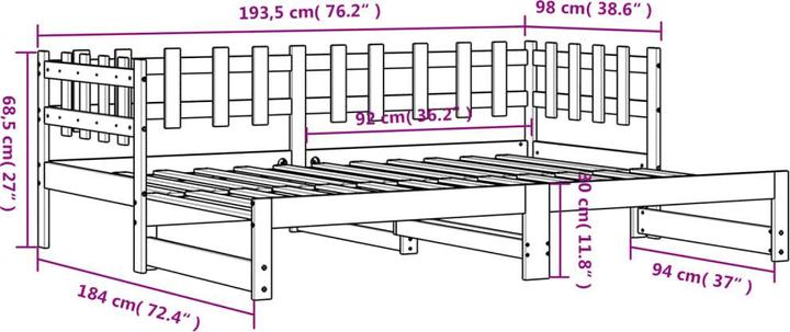 Actual product image vidaXL Tagesbett (90 x 190 cm)