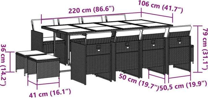 Produktbild vidaXL Garten Essgruppe