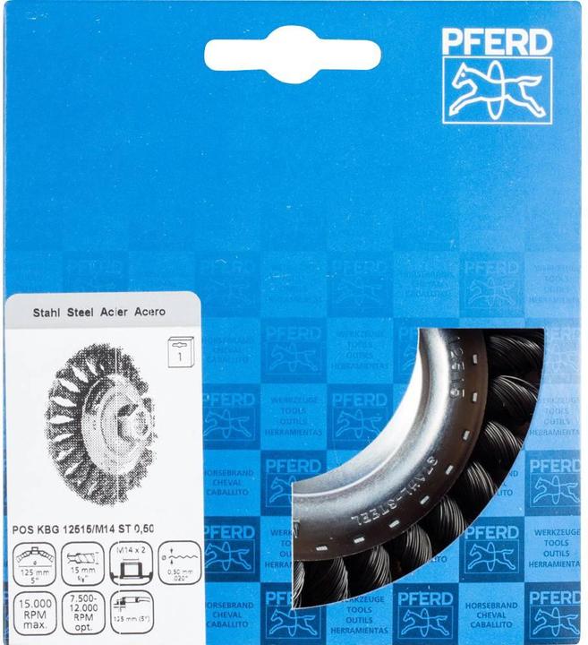 Actual product image Pferd Knotted cone brush KBG Ø 125 x 15 mm M14 wire 0,50 for angle grinder 1 pc.