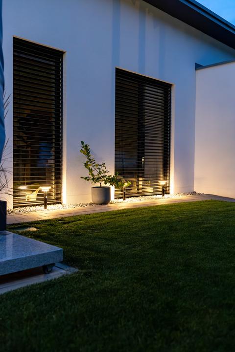 Image du produit Osram ENDURA® STYLE SOLAR DOUBLE CIRCLE 40cm Post Sensor Double Circle 6W Black (400 lm, IP44)