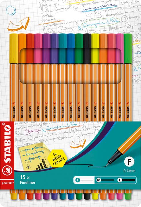 Image du produit STABILO point 88 Fineliner (Multicolore, 5 x)