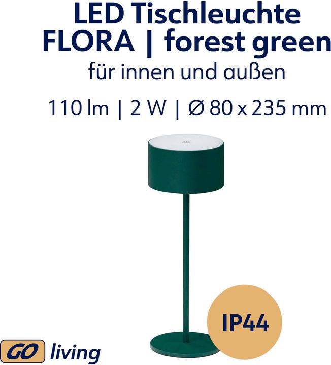 Produktbild Müller Licht MÜLLER-LICHT LED-Akku-Tischleuchte Flora, 2 W, 110 lm, 3000 K, grün (110 lm)