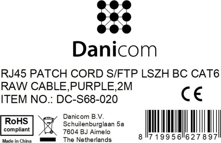 Produktbild Dsit CAT 6 Netzwerkkabel LSOH (S/FTP, CAT6, 2 m)