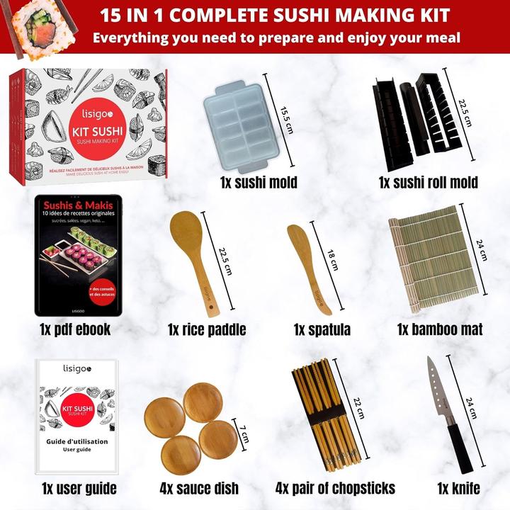 Actual product image Lisigoo 15-teiliges Sushi Maker Set