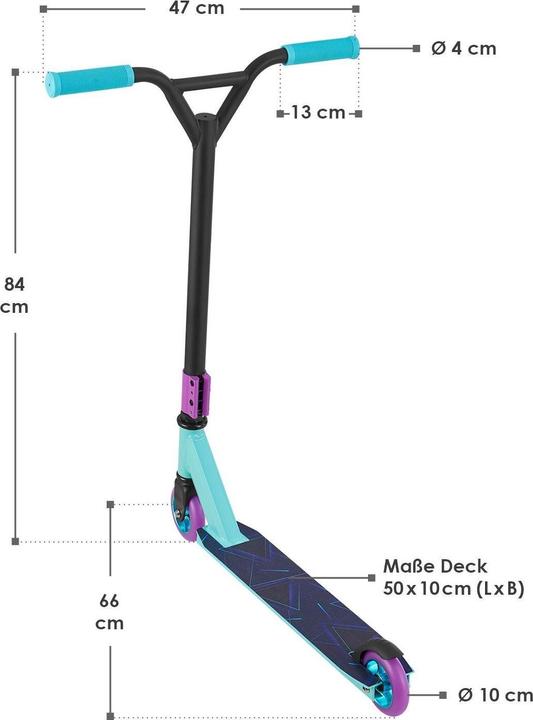Produktbild Juskys Stunt Scooter mit 360° Lenkung