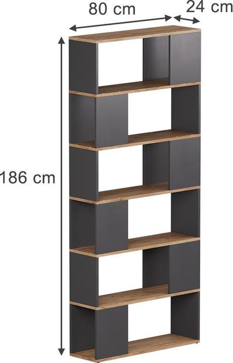 Actual product image Vicco Raumteiler Eneos, Anthrazit/Goldkraft Eiche, 80 x 186 cm
