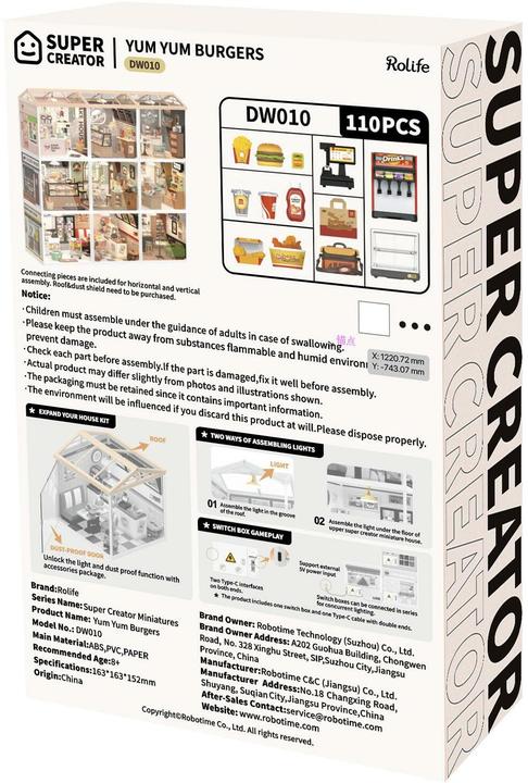 Actual product image Robotime Yum Yum Burgers