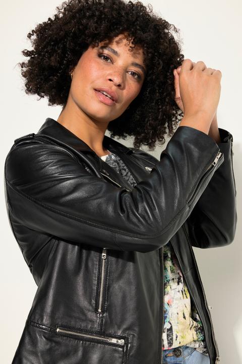 Produktbild Angel of Style Leder-Bikerjacke, Metallzipper, Komplettfutter (44)