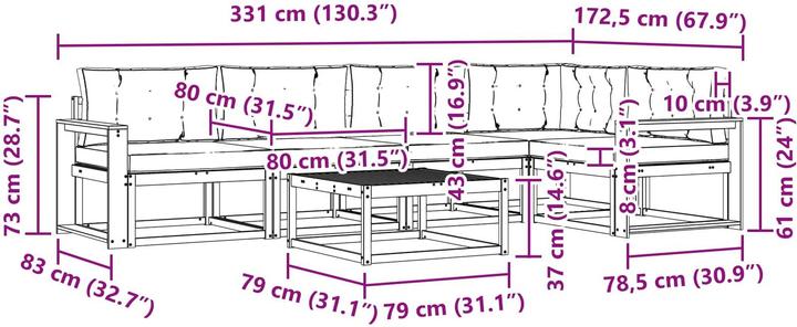 Produktbild vidaXL Gartenmöbel Set