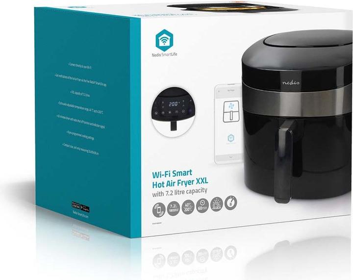 Image du produit Nedis Friteuse à air chaud SmartLife Wi-Fi | 7,2 l | Minuterie : 240 min | Nombre de programmes préréglés