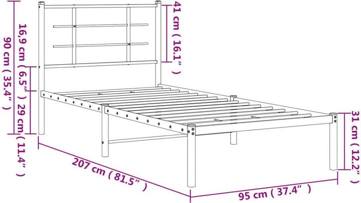 Image du produit vidaXL Bettgestell (90 x 200 cm)