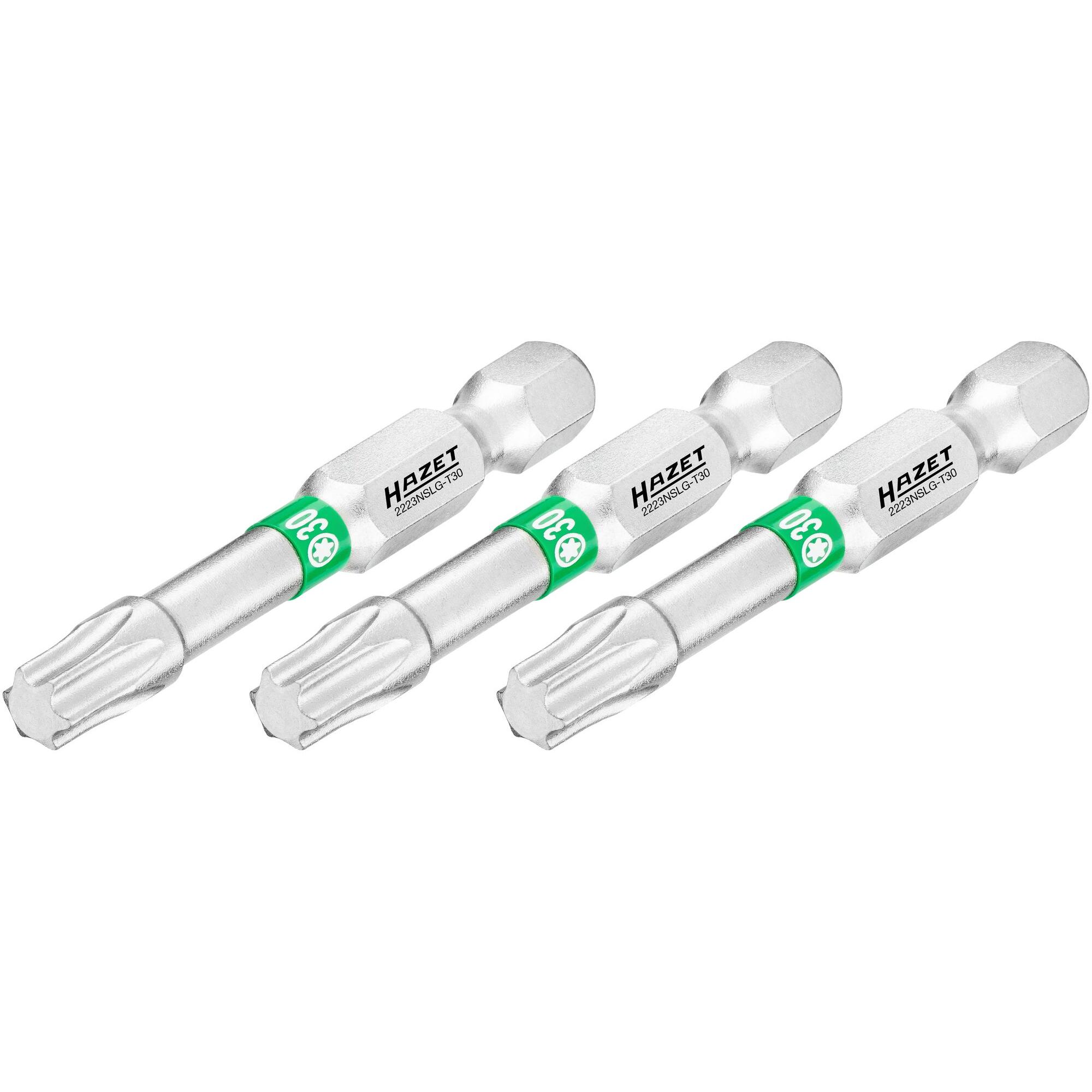 HAZET, Bits, Bit 2223NSLG-T30/3 ∙ Sechskant6,3 (1/4 Zoll) ∙ Innen TORX Profil ∙ T30 ∙ Anzahl Werkzeuge: 3… (T30)