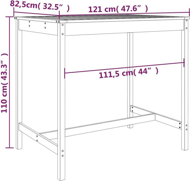Produktbild vidaXL Gartenbar Set (121 x 82.50 x 110 cm)