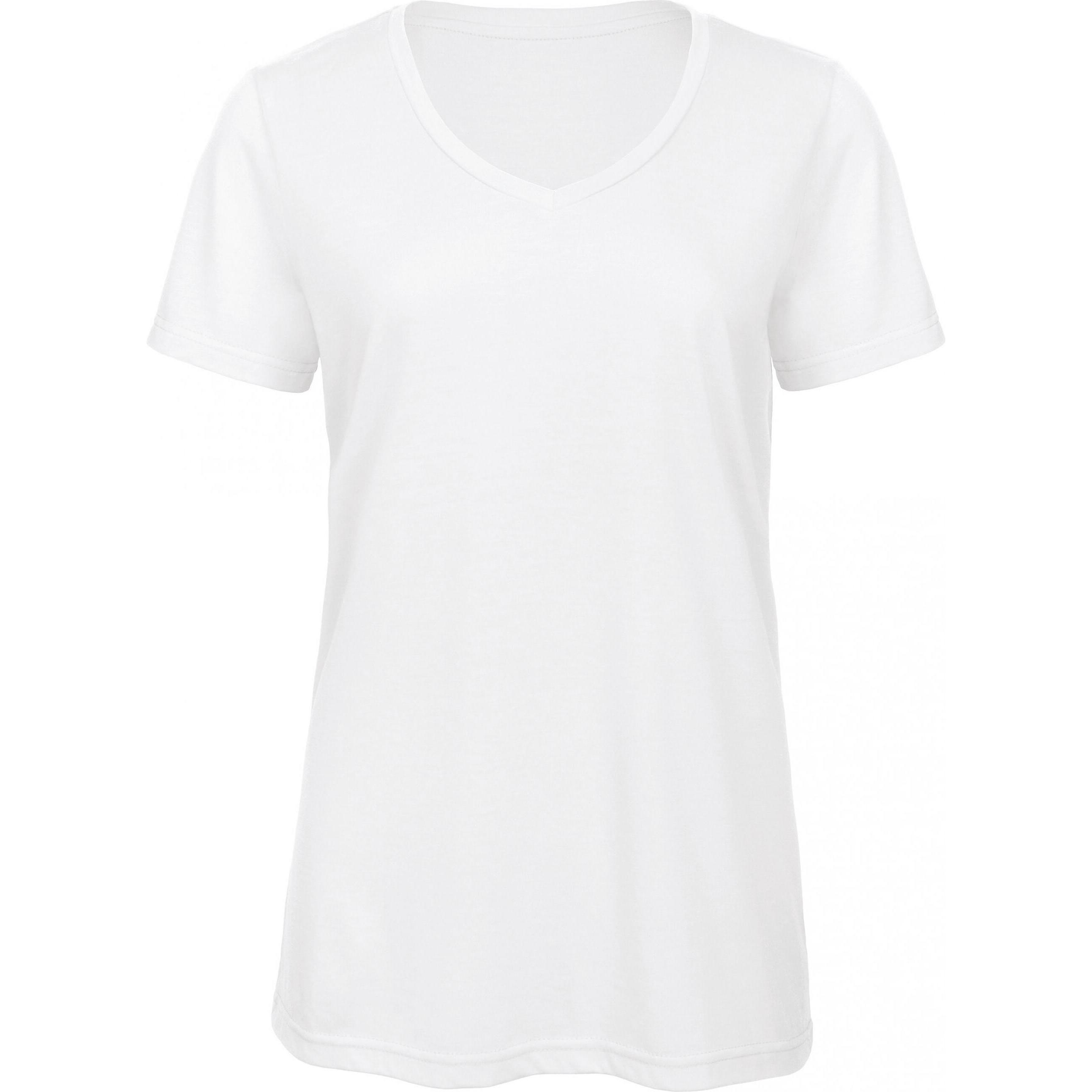 B&C, Damen, Shirt, Triblend, Weiss, (XL)