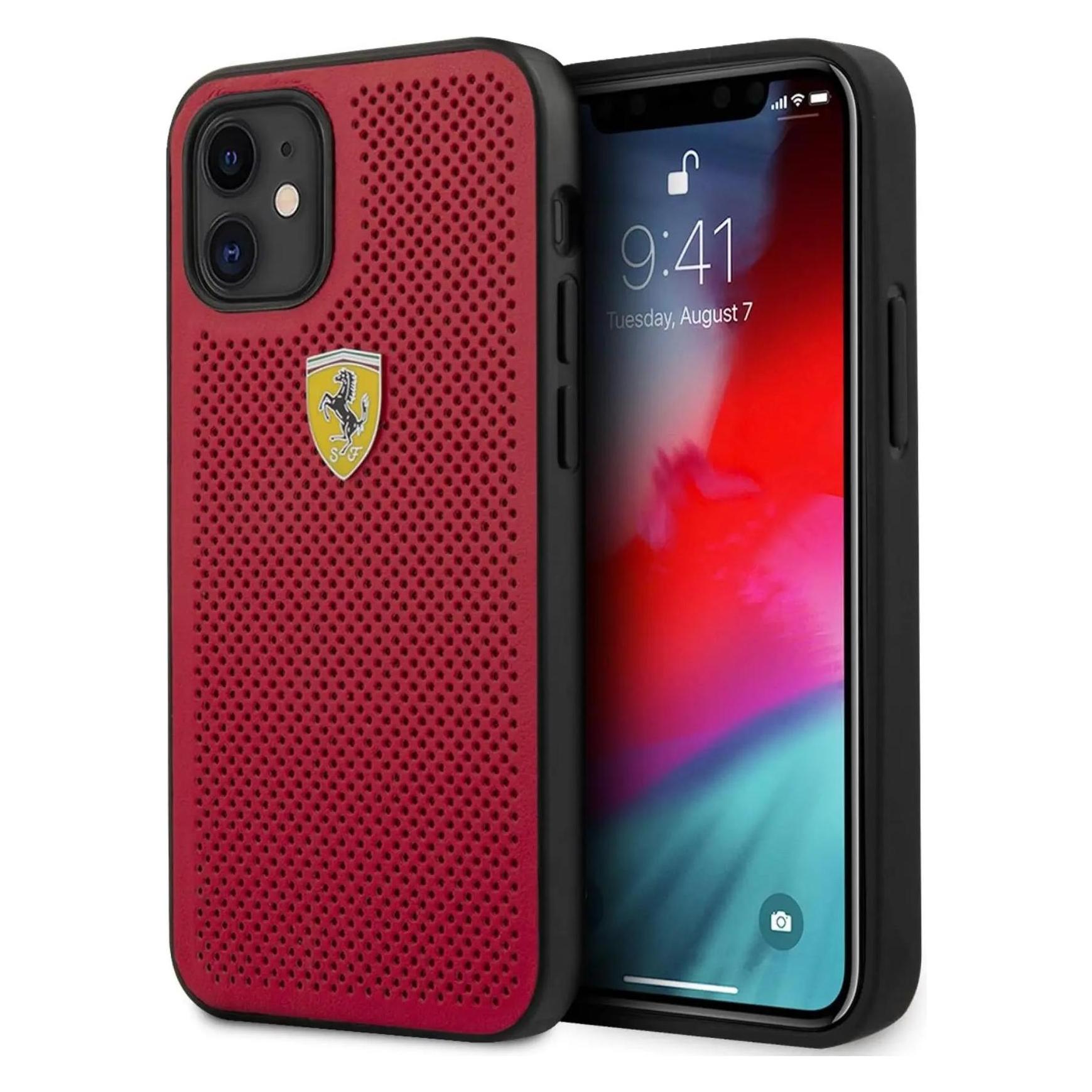 Ferrari FESPEHCS21SBK S21 G991 Czarny/black Hardcase On Track Perforated (Samsung Galaxy S21), Smartphone Hülle, Schwarz