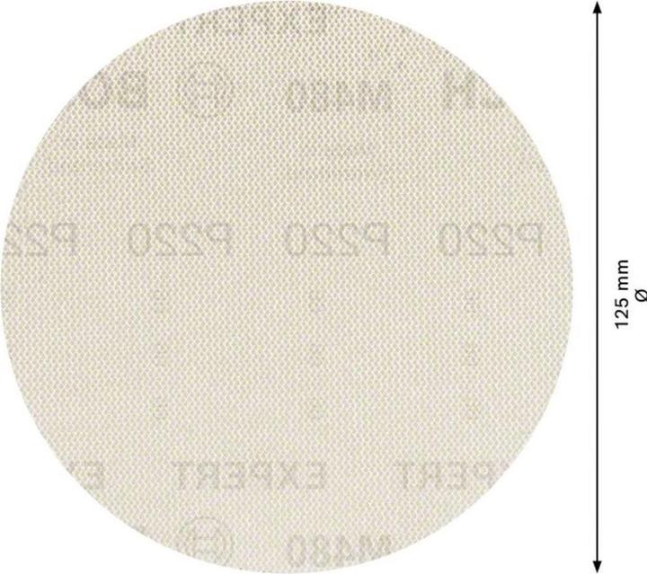 Actual product image Bosch Professional Zubehör EXPERT M480 Sanding net for random orbital sander, 125 mm, G 220, 5 pieces (P220)