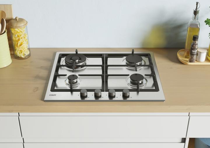 Produktbild Candy Zeitloser CHG6BR4WX Edelstahl-Gaseinbauherd(e) mit 4 Kochstellen