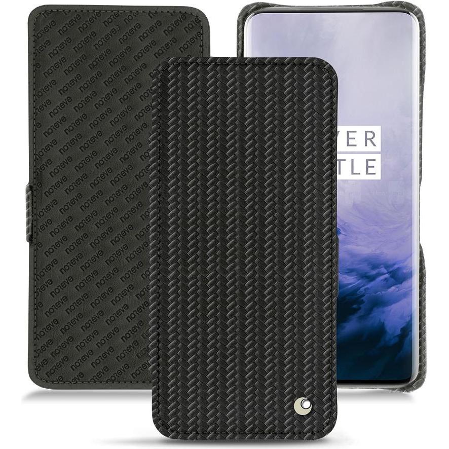 Noreve Lederschutzhülle horizontal (OnePlus 7 Pro), Smartphone Hülle, Schwarz