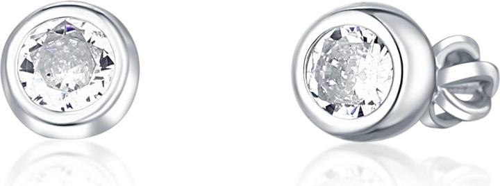 JVD - Fine silver stud earrings with zircons SVLE1517XH2BI - Diameter: 0.5 cm