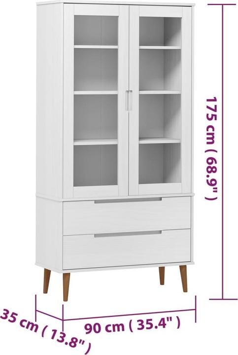 Produktbild vidaXL Vitrinenschrank (90 x 35 x 175 cm)