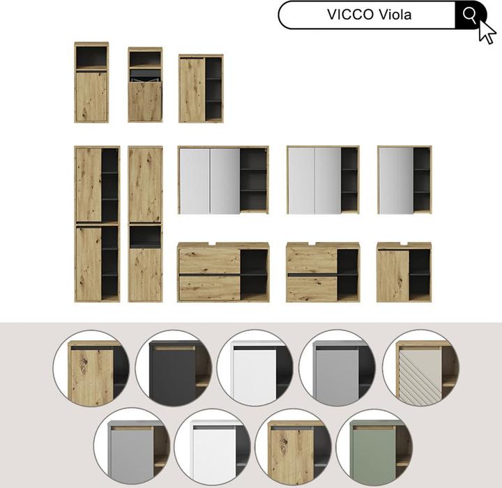 Produktbild Vicco Badmöbel-Set Viola, Artisan-Eiche, 4 Teile