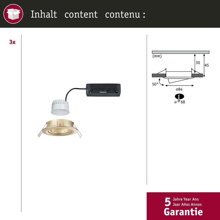 Produktbild Paulmann Einbauleuchte Nova Set Zigbee (500 lm)