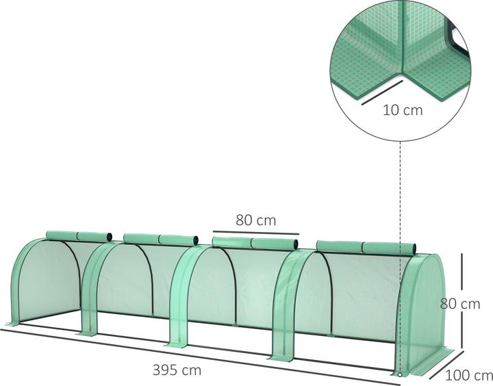 Produktbild Outsunny Gewächshaus Stahl, PE Grün