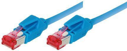 Image du produit Tecline Câble patch S/FTP, PiMF, Cat 6, bleu, 0,5 m sans halogène, avec câble Draka et connecteurs Hiroso (S/FTP, CAT6, 0.50 m)