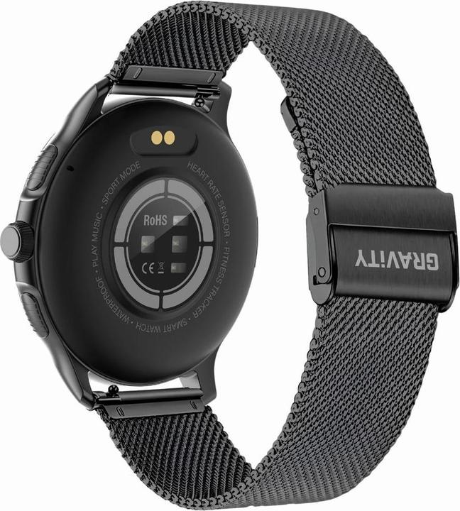 Produktbild Gravity GT12-1 Damen-Smartwatch, schwarzes Silikonarmband + schwarzes Armband
