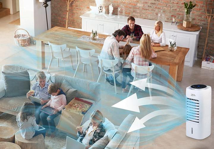 Image du produit Sichler Refroidisseur d'air 3en1, humidificateur & ionisateur, boutons tactiles, minuterie, 65 W (20 m²)