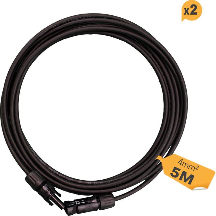HISkon 4mm² câble d'extension MC4 à MC4 mâle - 5m