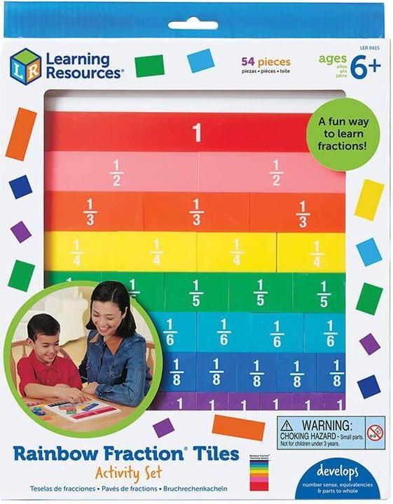Immagine prodotto Learning Resources Kafelki do matematyki Ułamki Risorse di apprendimento LER 0615 (tęcza)