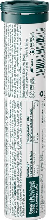 Nutritional values and ingredients Kneipp Natural vitamin C and zinc (20 Piece, Pills)